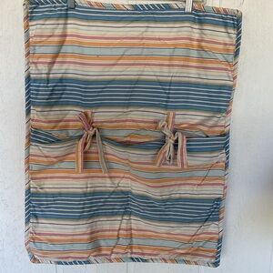 Pottery Barn pillow Sham Stripe Blue Cream Orange Yellow Standard Pillow Sham